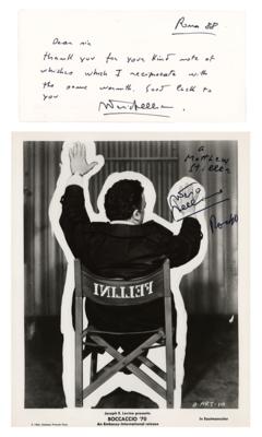 Lot #755 Federico Fellini Signed Photograph and Autograph Note Signed - Image 1