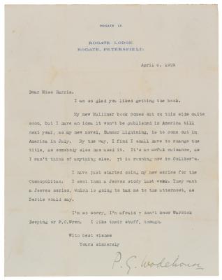 Lot #557 P. G. Wodehouse Typed Letter Signed - Image 1