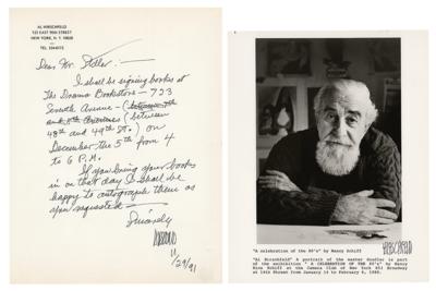 Lot #445 Al Hirschfeld Signed Photograph and Autograph Letter Signed - Image 1