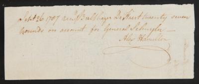 Lot #110 Alexander Hamilton Autograph Document