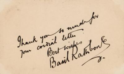 Lot #836 Basil Rathbone Signature - Image 1
