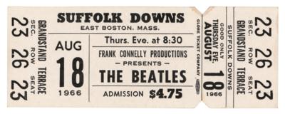 Lot #617 Beatles 1966 Suffolk Downs Concert Ticket