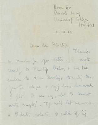 Lot #491 George Orwell Autograph Letter Signed on Deathbed - Image 1