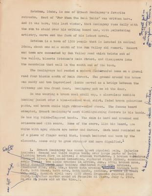 Lot #484 Ernest Hemingway Autograph Letter Signed with Hand-Annotated Manuscript - Image 3