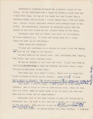 Lot #484 Ernest Hemingway Autograph Letter Signed with Hand-Annotated Manuscript - Image 5