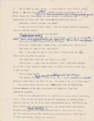 Lot #484 Ernest Hemingway Autograph Letter Signed with Hand-Annotated Manuscript - Image 9