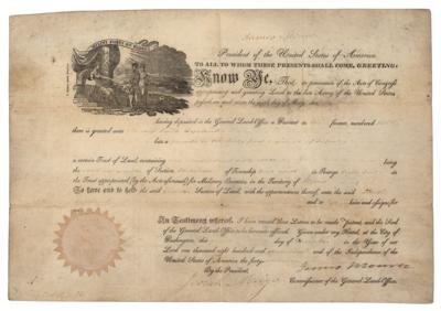Lot #3 James Monroe Document Signed as President - Image 1