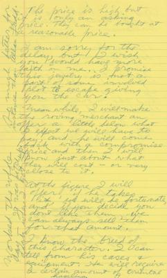 Lot #173 Howard Hughes Handwritten Notes on Negotiation - Image 1