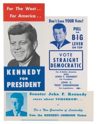 Lot #86 John F. Kennedy (3) Campaign Handbills