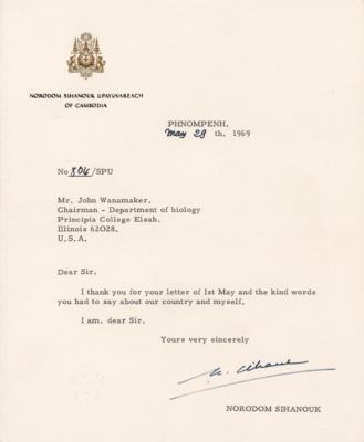 Lot #317 Norodom Sihanouk Typed Letter Signed - Image 1