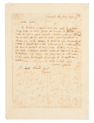 Lot #487 Giacomo Leopardi Autograph Letter Signed on Poems - Image 1