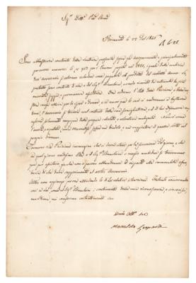 Lot #189 Monaldo Leopardi Letter Signed
