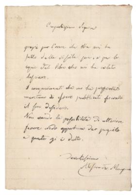 Lot #489 Alessandro Manzoni Autograph Letter Signed - Image 1