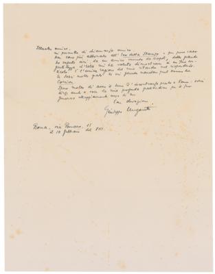 Lot #501 Giuseppe Ungaretti Autograph Letter