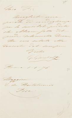 Lot #123 Giuseppe Garibaldi Autograph Letter Signed - Image 1