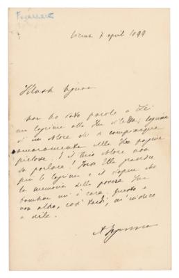 Lot #524 Antonio Fogazzaro Autograph Letter Signed - Image 1