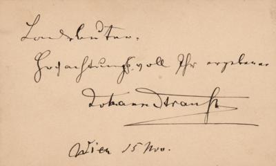 Lot #596 Johann Strauss II Signature