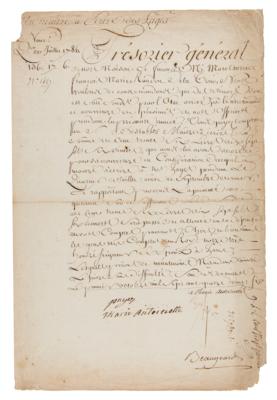 Lot #144 Marie Antoinette Document Signed for Writing-Master - Image 1