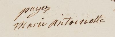 Lot #144 Marie Antoinette Document Signed for Writing-Master - Image 2
