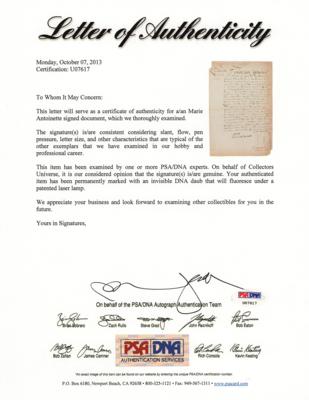Lot #144 Marie Antoinette Document Signed for Writing-Master - Image 4