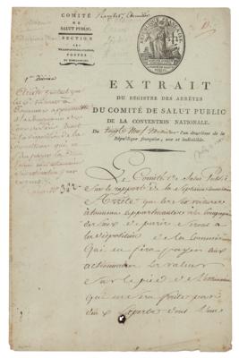 Lot #128 Maximilien Robespierre Document Signed (Reign of Terror) - Image 1