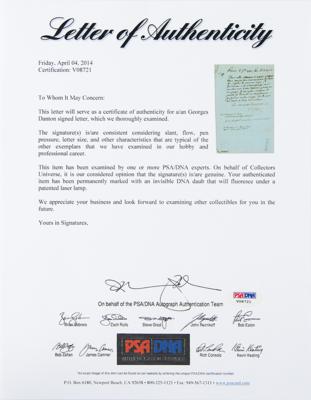 Lot #121 Georges Danton Letter Signed - Image 2