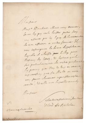 Lot #169 Cardinal Richelieu Letter Signed to