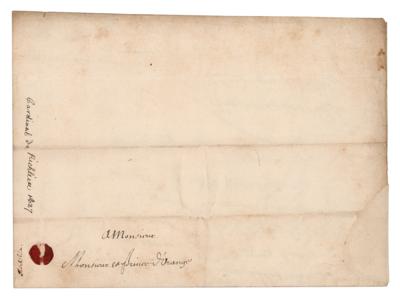 Lot #169 Cardinal Richelieu Letter Signed to Prince of Orange - Image 2