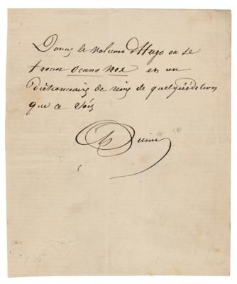 Lot #522 Alexandre Dumas, pere Autograph Letter