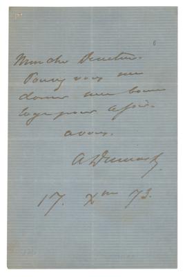 Lot #521 Alexandre Dumas, fils Autograph Letter Signed - Image 1