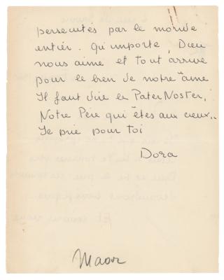 Lot #450 Dora Maar Autograph Letter Signed - Image 2