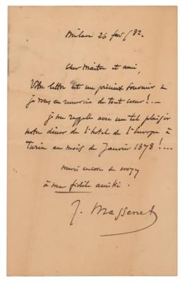 Lot #591 Jules Massenet Autograph Letter Signed - Image 1
