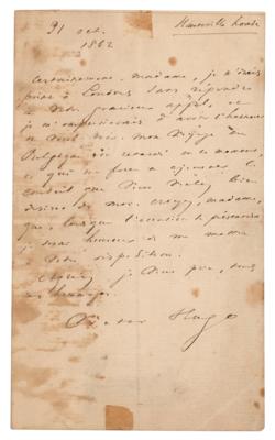 Lot #533 Victor Hugo Autograph Letter Signed - Image 1