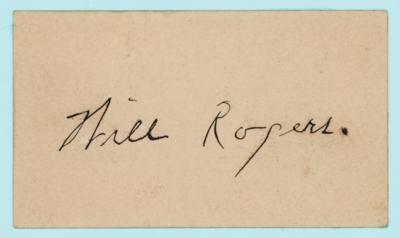 Lot #843 Will Rogers Signature - Image 1