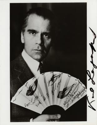 Lot #447 Karl Lagerfeld Signed Photograph
