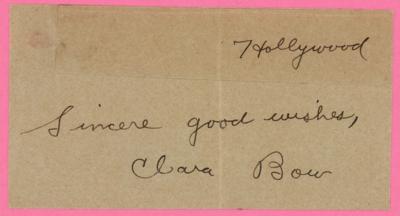 Lot #727 Clara Bow Signature - Image 1