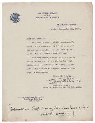 Lot #37 John F. Kennedy Typed Letter Signed on WWII Airman Memorial - Image 2