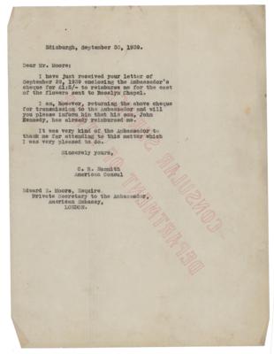 Lot #37 John F. Kennedy Typed Letter Signed on WWII Airman Memorial - Image 3