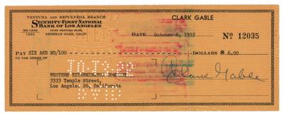 Lot #764 Clark Gable Signed Check