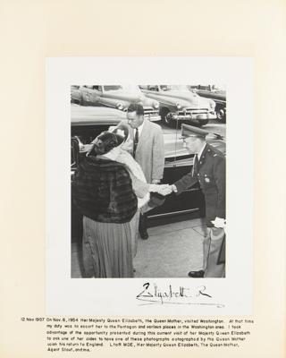 Lot #153 Elizabeth, Queen Mother Signed Photograph in Scrapbook - Image 1