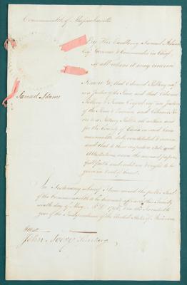 Lot #105 Samuel Adams Document Signed - Image 2