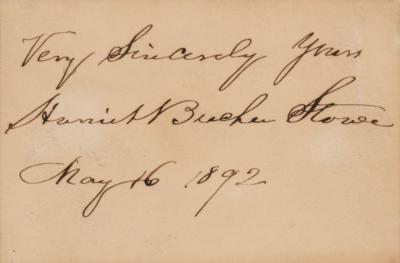 Lot #553 Harriet Beecher Stowe Signature