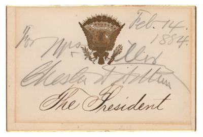 Lot #22 Chester A. Arthur Signed Presidential Placecard - Image 1