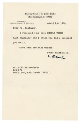 Lot #218 William O. Douglas Typed Letter Signed