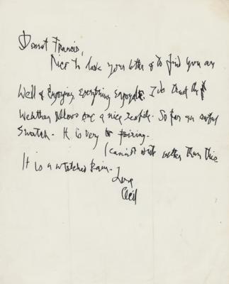 Lot #441 Cecil Beaton Autograph Letter Signed - Image 1
