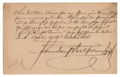 Lot #251 King Frederick William IV of Prussia Letter Signed - Image 1