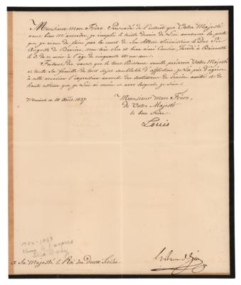 Lot #270 King Ludwig I of Bavaria Letter Signed