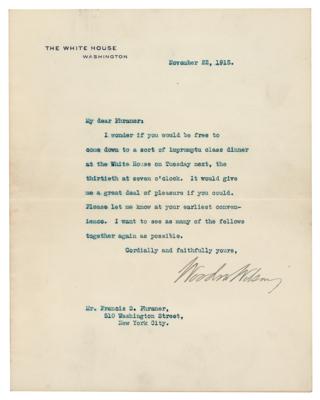 Lot #104 Woodrow Wilson Typed Letter Signed as