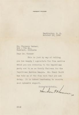 Lot #77 Herbert Hoover Typed Letter Signed - Image 1