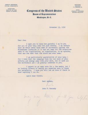 Lot #39 John F. Kennedy Typed Letter Signed on